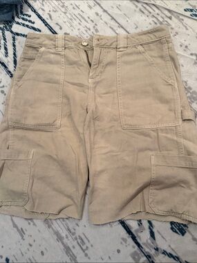 Garage Tan Cargo Shorts with Patch Pockets